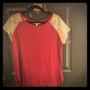 SOLD Red and gold short sleeve shirt never worn